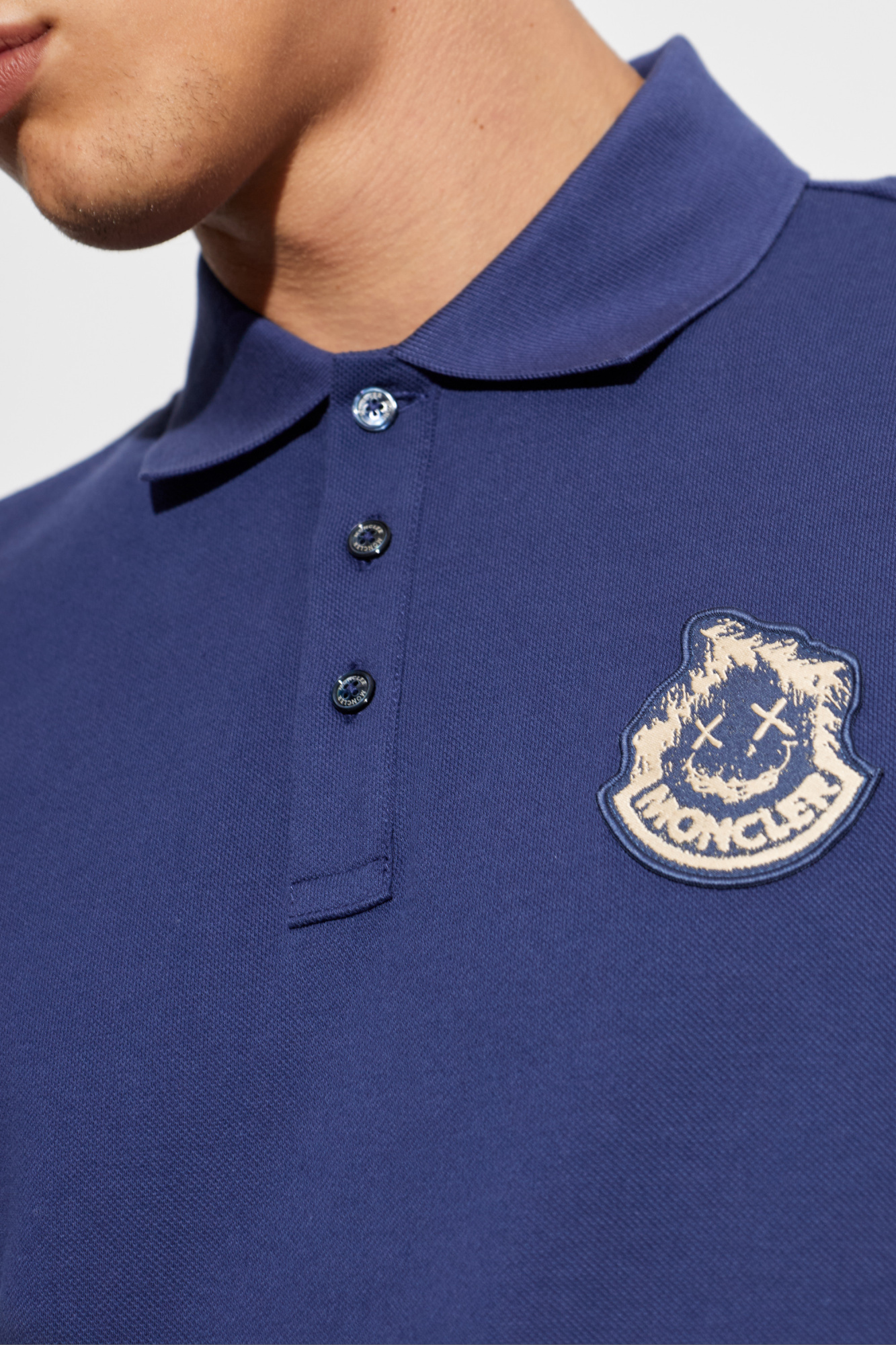 Moncler Polo with logo patch | Men's | Vitkac